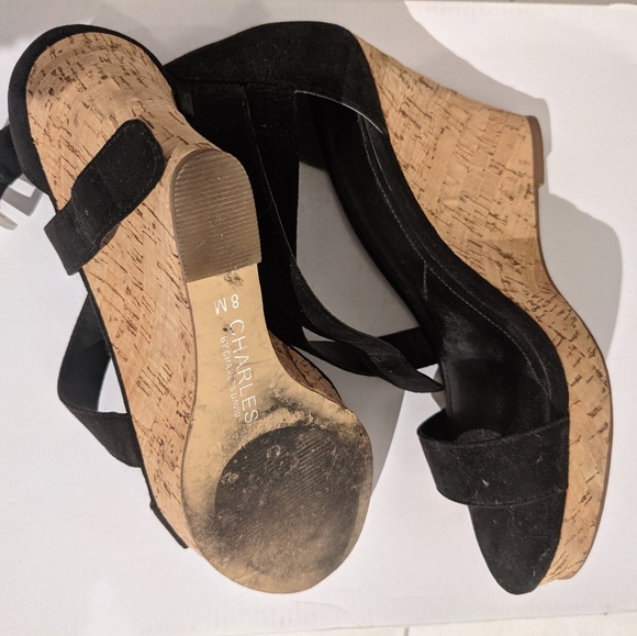 Black strap wedge sandals - Picture 2 of 3